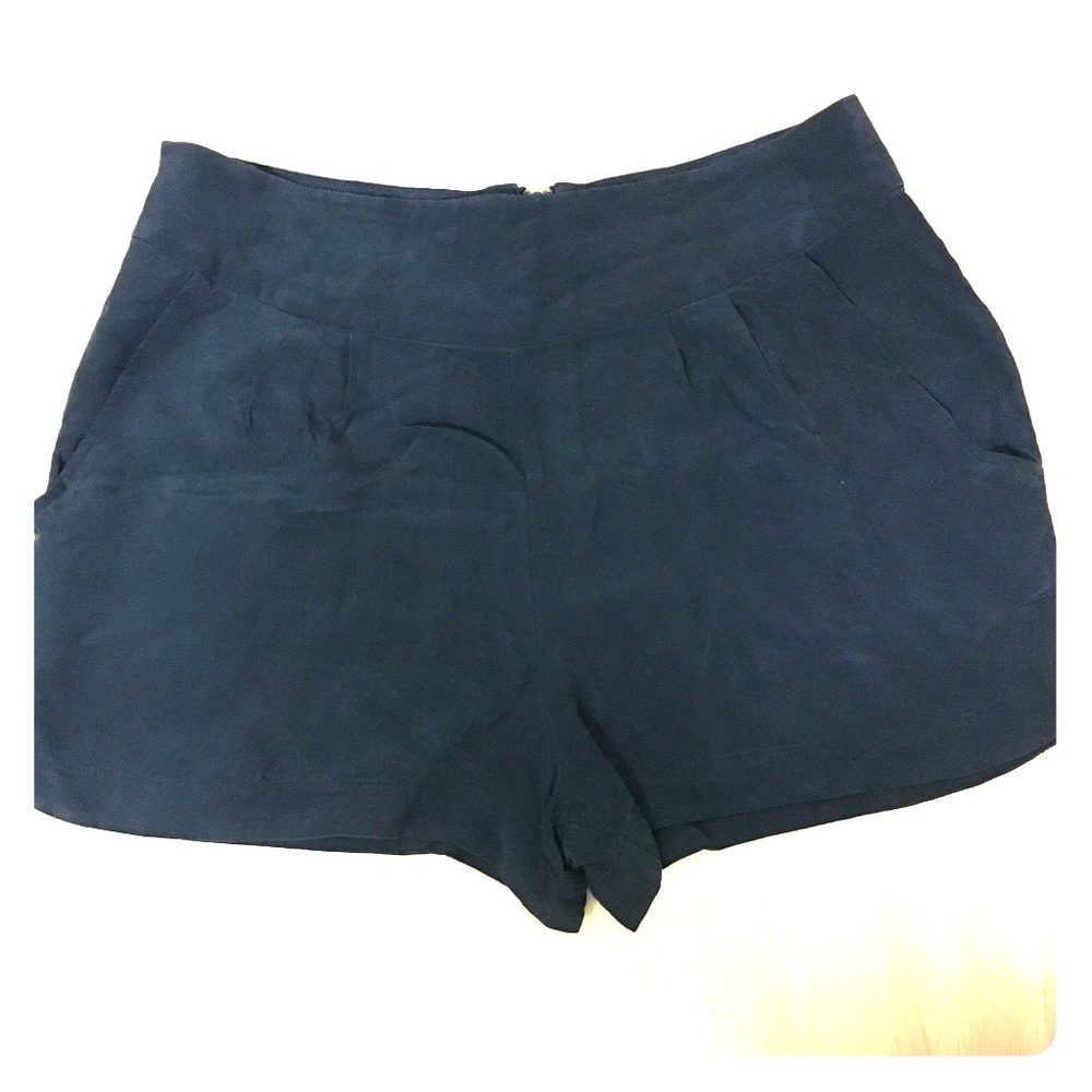 Black silk shorts